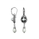 AE-6296-PE Sterling Silver Earring With Pearl Jewelry Bali Designs Inc